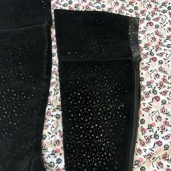 Fergie Destiny Black Suede Over The Knee Boots - Picture 2 of 9